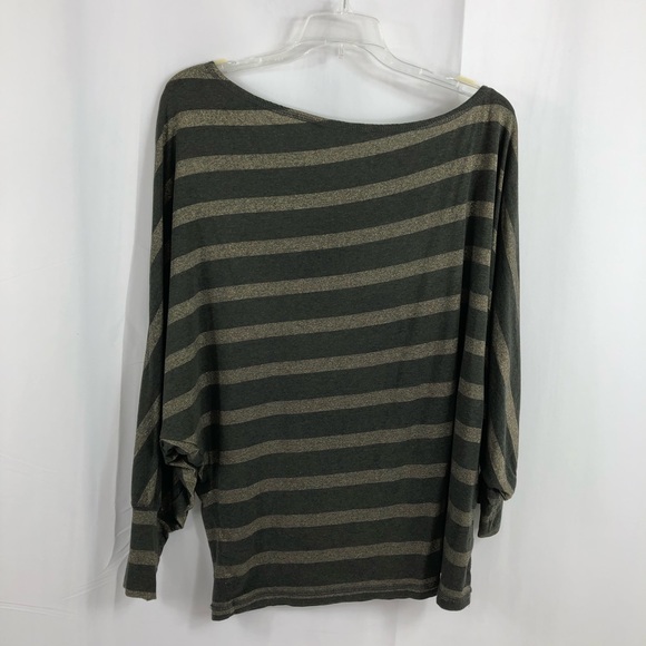 Ramy Brook Asymmetrical Metallic Striped Top OS - Picture 2 of 8